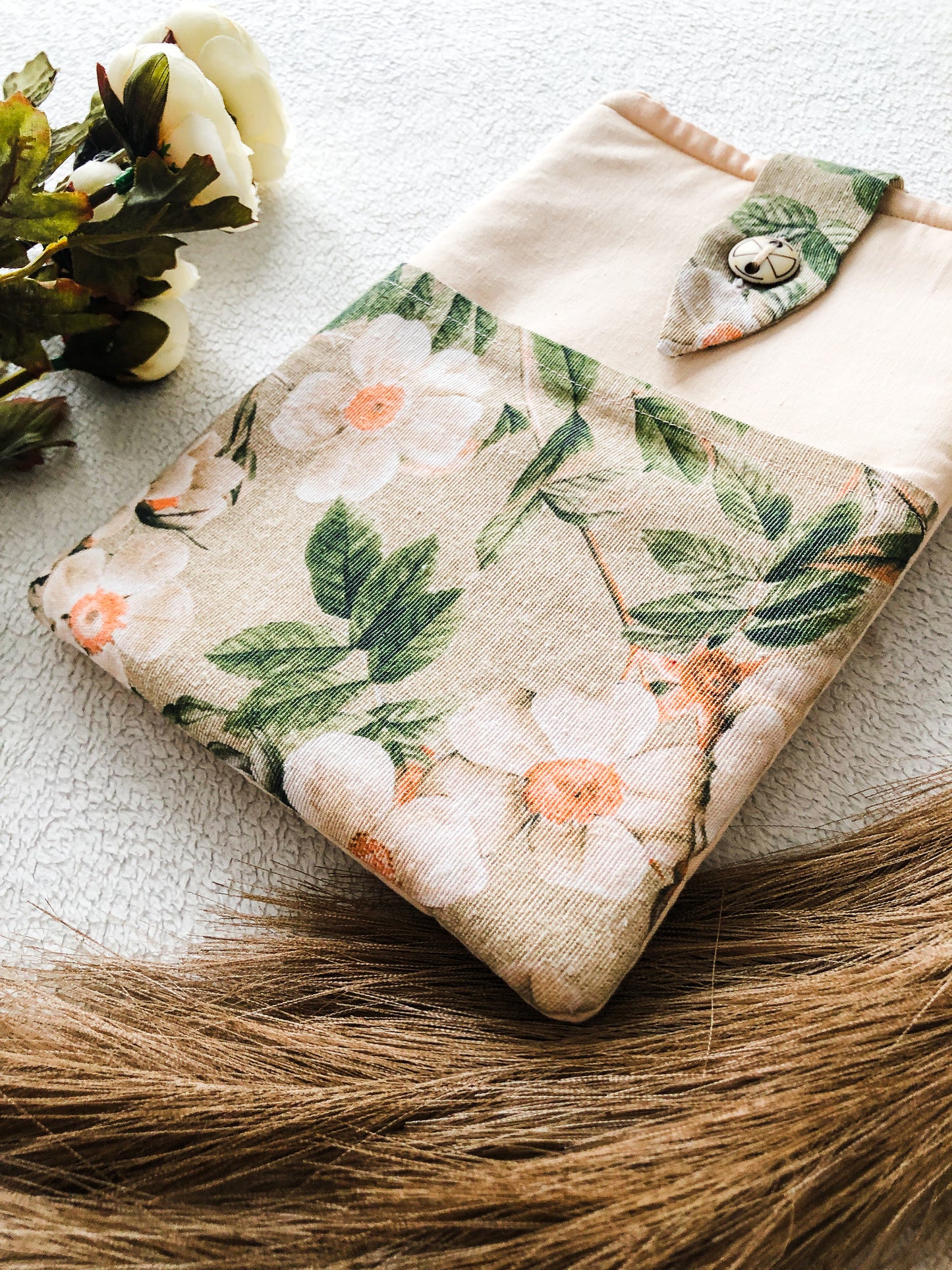 Floral Book Pouch, Corner View