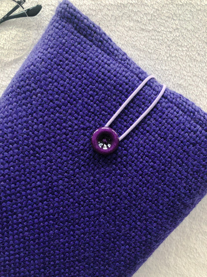 Purple Boucle Book Pouch, Closer Front Side