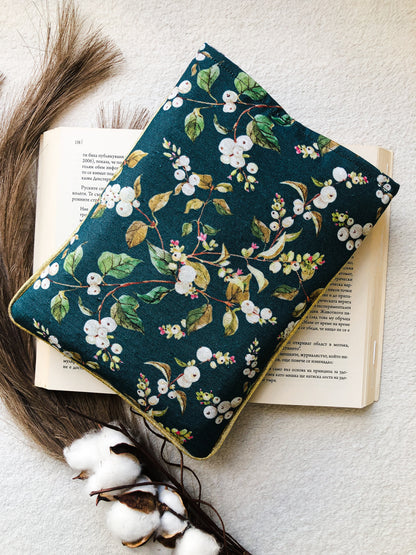 Blue Florals Book Pouch , Back Side