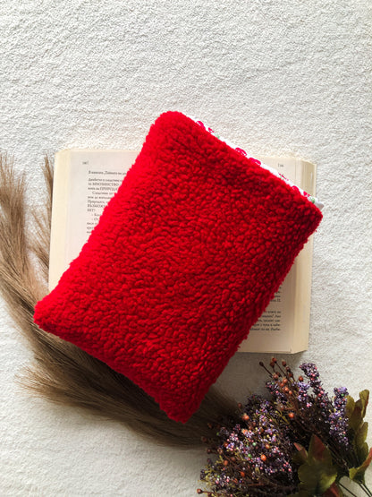 Red Plush Book Pouch, Back Side 