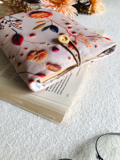 Fall Florals Book Pouch, From Above