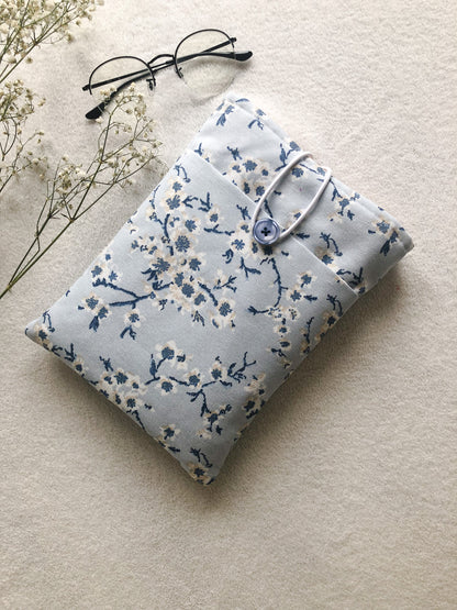 Blue Blossom Book Pouch, Front Side