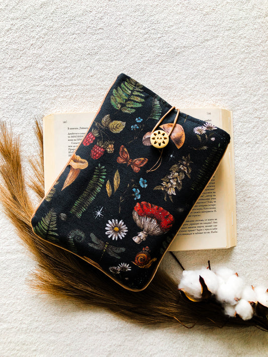 Dark Shrooms Book Pouch, Front Side 