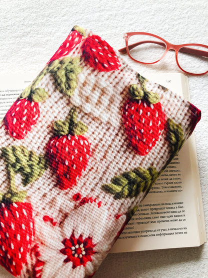 Strawberries Book Pouch , Close Up