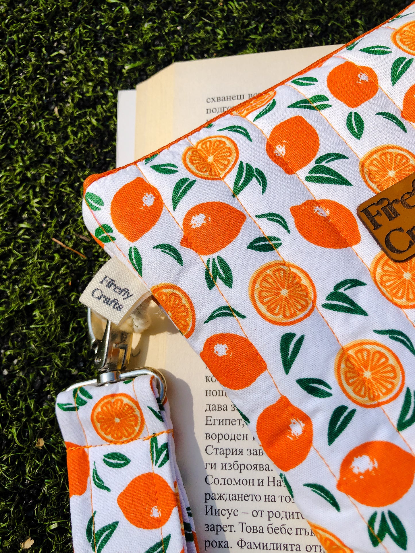 Oranges Book Pouch with Wristlet, Detail