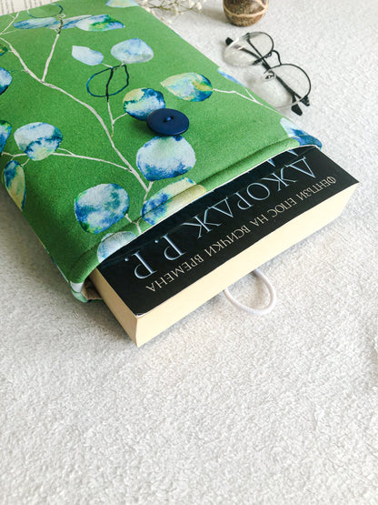 Green Leaves Book Pouch, Upside Down 