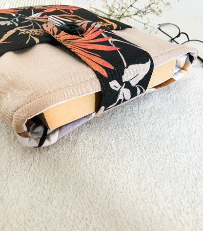 Orange-Black Book Pouch, Upside Down Close