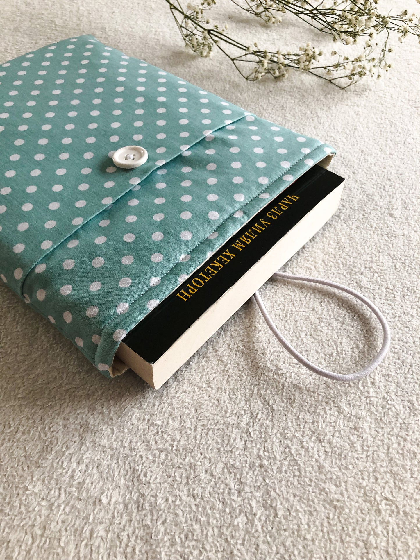 Polka Dots Book Pouch for Book Protection, Upsdie View