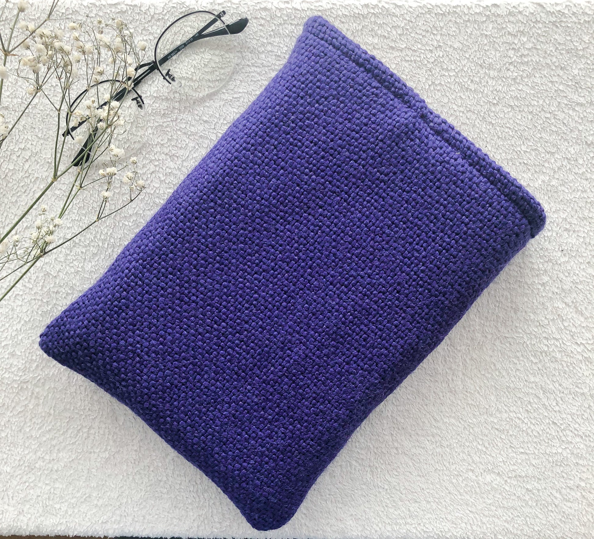 Purple Boucle Book Pouch, Back Side