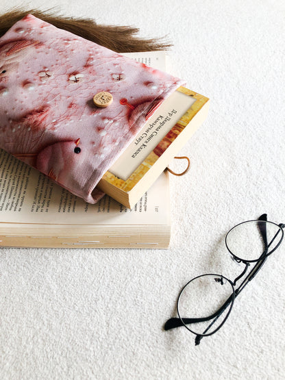 Pink Quilted Book Pouch, From Above 