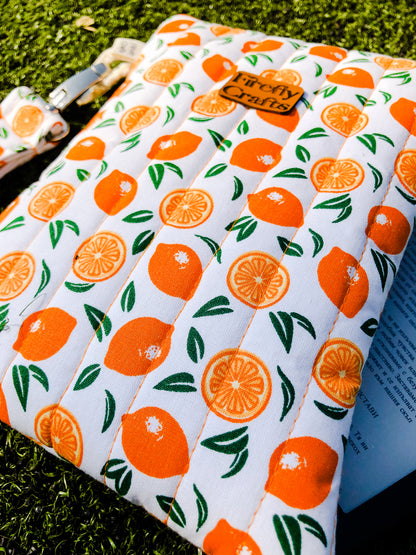 Oranges Book Pouch with Wristlet, Upclose