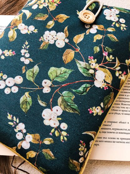 Blue Florals Book Pouch , Close Up