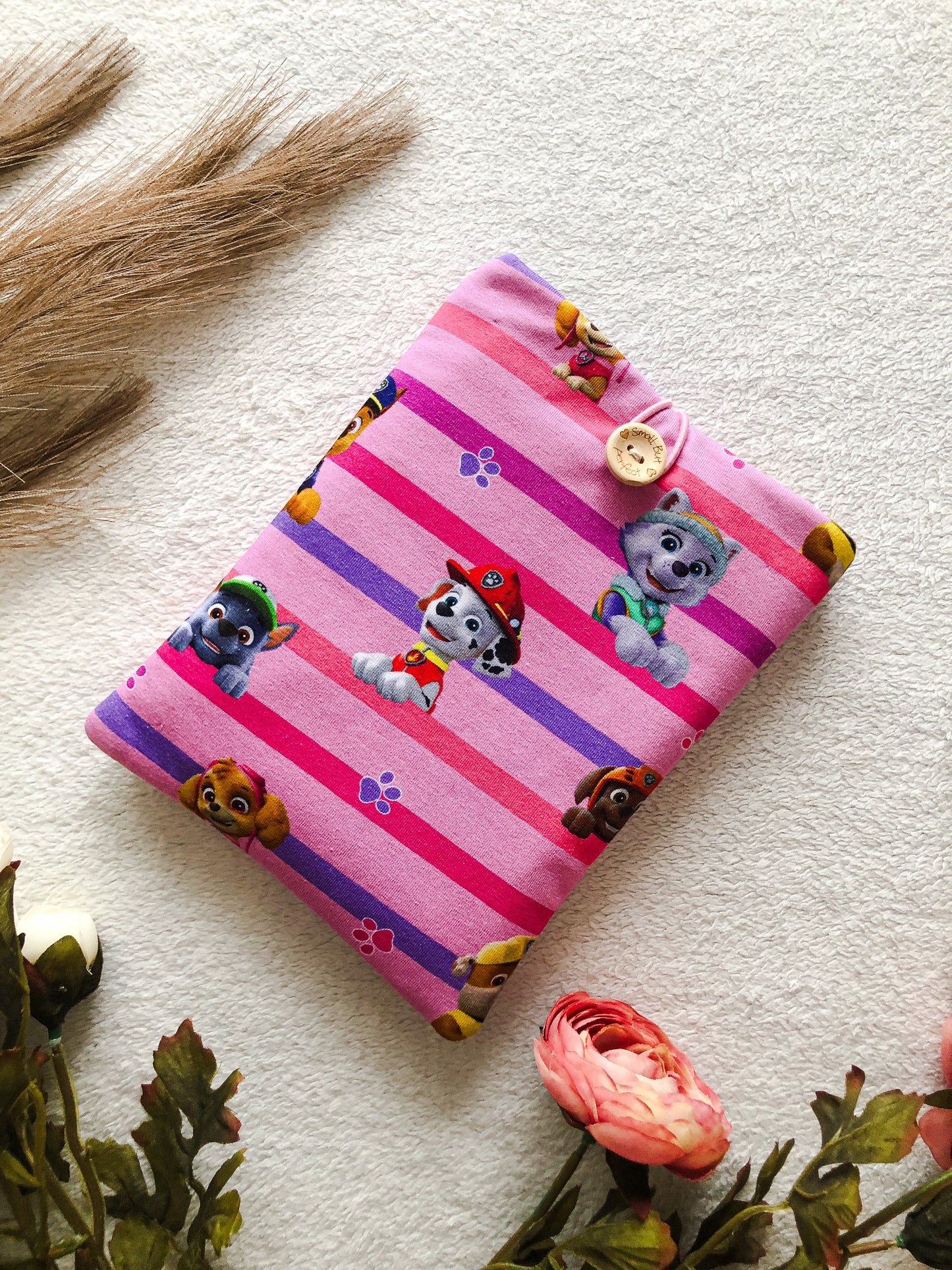 Pink Paws Kindle Sleeve, Front Side