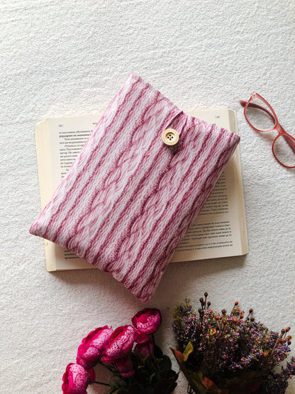 Pink Stripes Book Pouch, Front Side