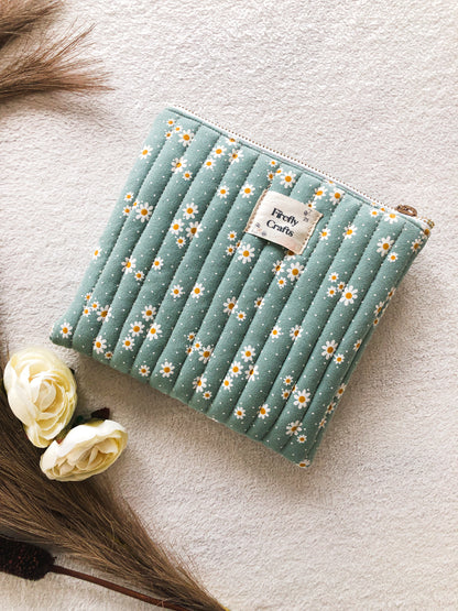 Quilted Turquoise Kindle Scribe Case, Front View