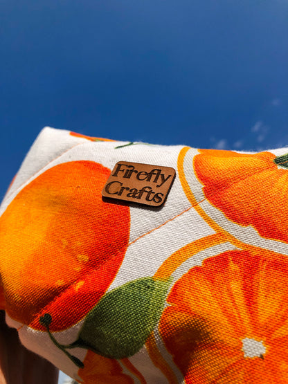 Orange Quilted Makeup Bag, Detail