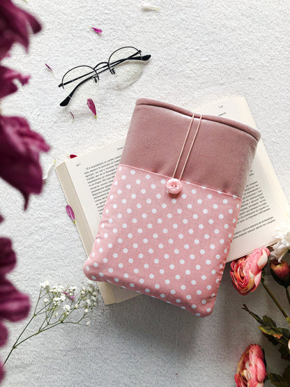 Pink Velvet Book Pouch, Front Side