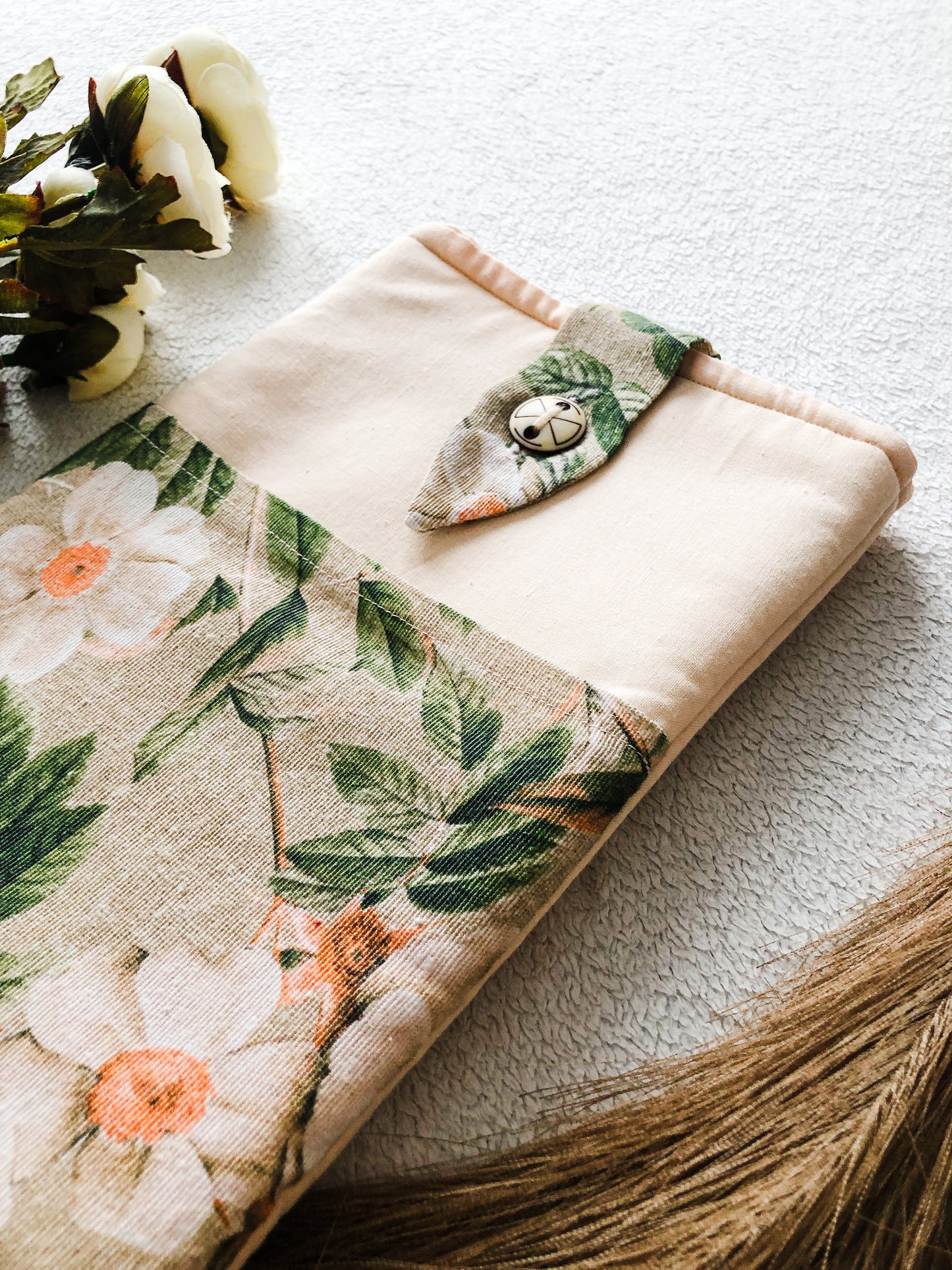 Floral Book Pouch, Side View 