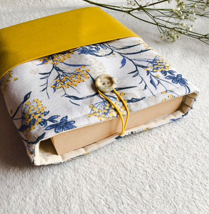 Yellow Floral Book Pouch, Upside View